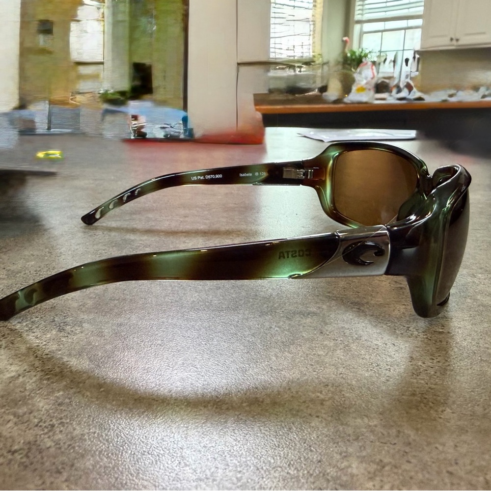 Costa Isabela Shiny Seagrass with Amber lenses Sunglasses with Case - Picture 8 of 8